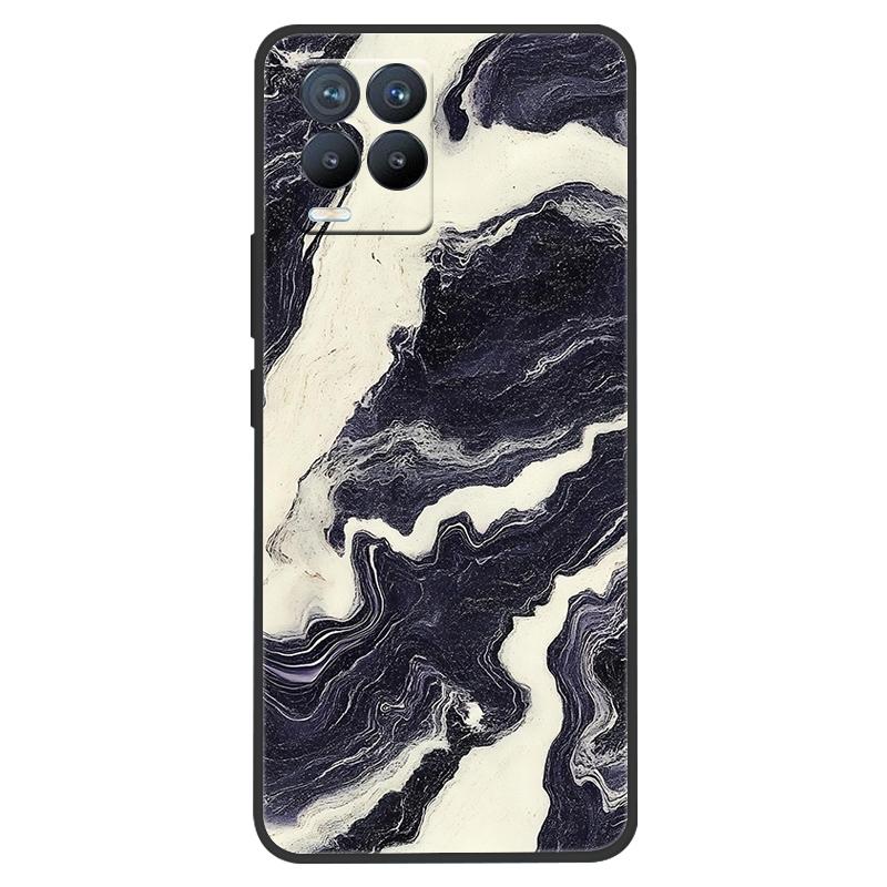 Funda para Realme 8 Pintura de Mármol Suave Mate Silicona Trasera para Realme 8 Pro 8i Realme8 4G RMX3085 Carcasa Completa para Teléfono Linda