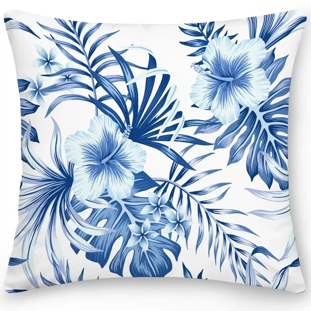 Cushion Cover Pillow Office Sofa Car Home Decor Double-sided Tropical Leaves Flower