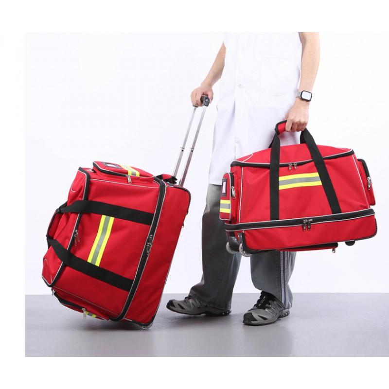 Large Capacity Emergency Response Wheeled Bag Firefighting Flood Rescue First Aid Kit Outdoor Survival Gear