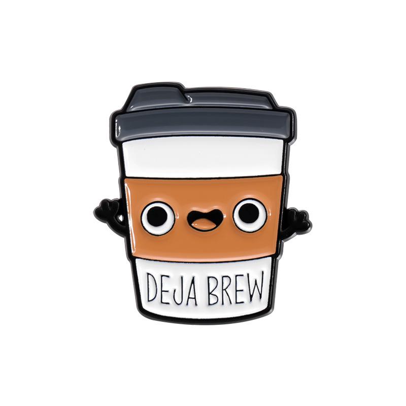 Serie de Té con Leche y Café Pin de Esmalte Broche Divertido Insignia de Dibujos Animados Para Bolsos Jeans Sudaderas Pin de Solapa de Mezclilla Joyería Mejor Regalo para Niños