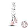 copper Palette Pink Tulips Charm Bead Charms Bead Compatible With Authentic Bracelets Pendant Dangle Do It Yourself Jewellery Gift Ideal For Women
