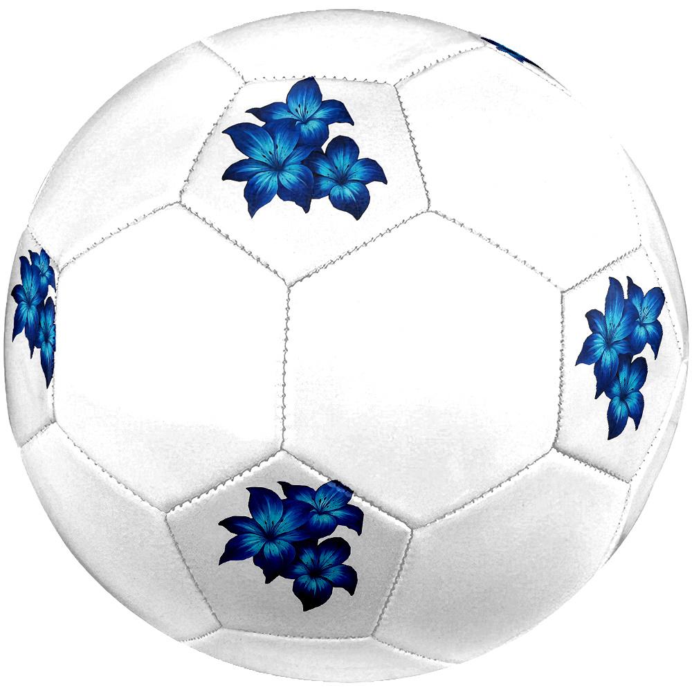 1PC Blue Lily Flowers Soccer Ball Size 5 Football Machine Sewn Indoor/Outdoor Universal Football W109