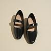 Spring and Autumn Square Toe Shallow Mouth Single Shoes Women's New French Retro Commuter Block Heel Mary Jane Shoes