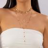 Cross Necklace For Women With Layered Chain And Dangle Pendant Summer