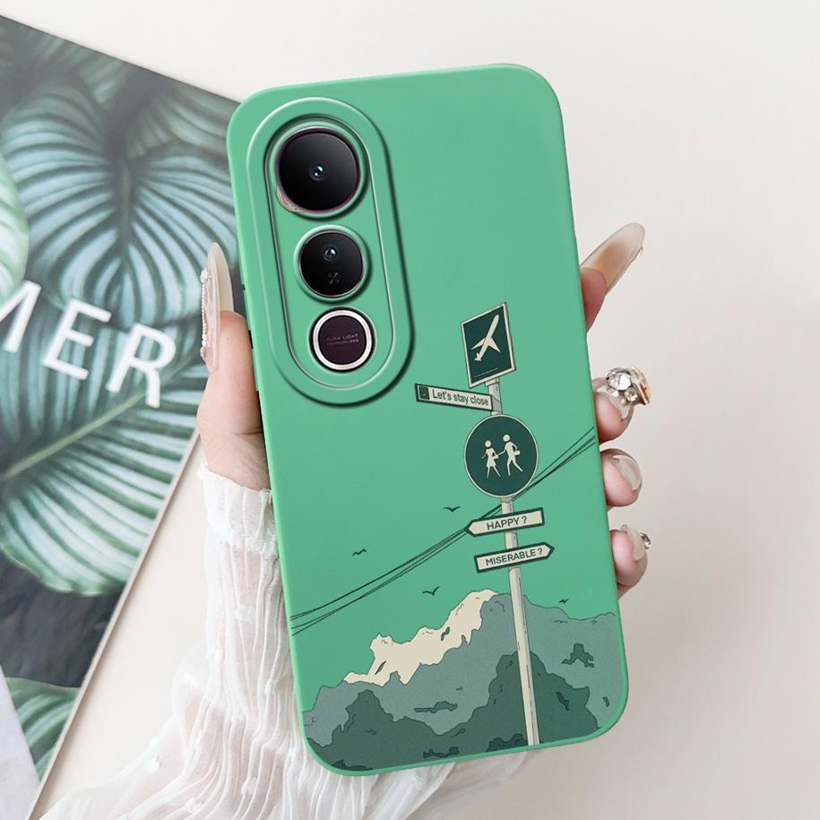 Pro Vivo V50 Lite 4G Pouzdro V2441 Kryt Luxusní Mašlička Malované Měkké Tekuté Silikonové Pouzdro na Telefon Pro Vivo V50 5G V 50 V50Lite Fundas