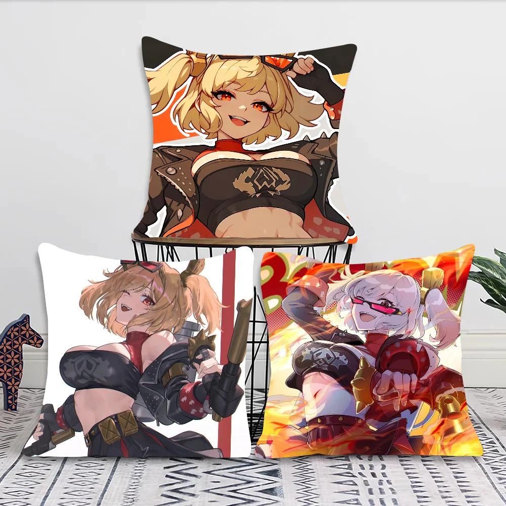 Bernice Animiertes Spiel Zenless Zone Zero Kissenbezug Quadratisches Kissen Schlafzimmer Sofa Freizeit Komfort Wohnzimmer Heimdekoration 40X40