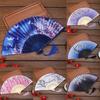 1PC Vintage Silk Hand Fans Folding Bamboo Fan Flower Pattern Fashion Dance Wedding Party