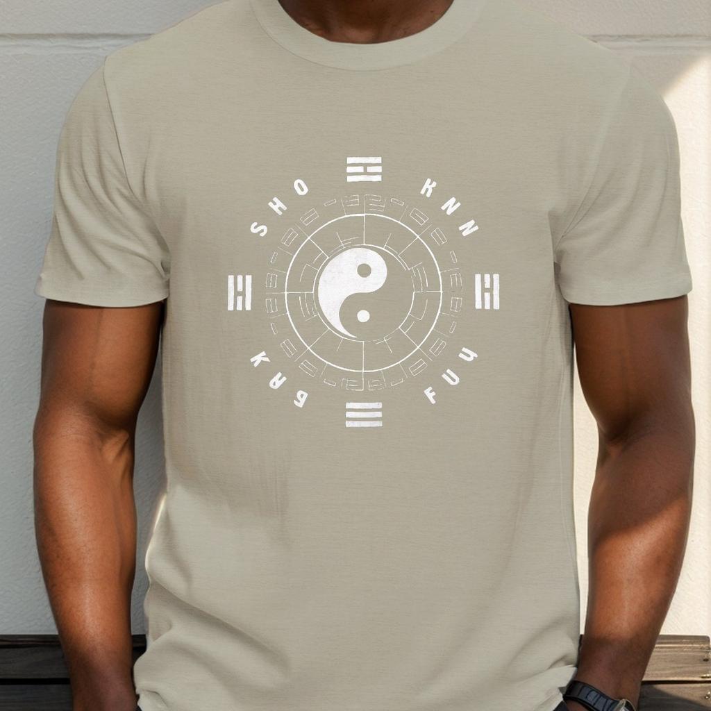 T-shirt Graphique Yin Yang Shaolin Kung Fu Homme Décontracté Manches Courtes Respirant Polyester
