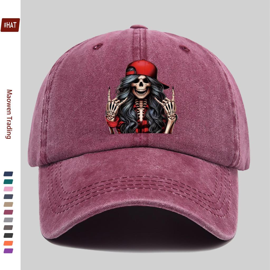 Pc Fashion Creative Rock Skull Pattern Printed Baseball Cap Street HipHop Style Decor Hat Truck Driver Papa Cap Comfortable