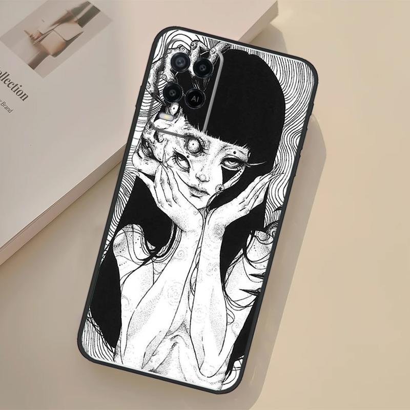 Horror Manga Style Case For Oppo A94 A74 A54 A80 A60 A40 A18 A38 A58 A78 A98 A96 A76 A16 A15 A17 A57 A77 A5 Pro