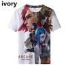 Летняя игра League of Legends Arcane Jinx 3D Fashion Print Футболка Мужская Женская футболка Эстетичные крутые топы Унисекс O-образный вырез Одежда