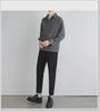 Men's Summer Ice Silk Long Sleeve Black & Gray Casual Shirt - Wrinkle-Free, Loose Fit