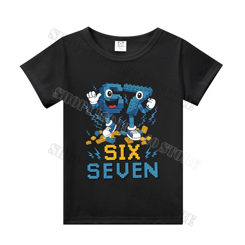Steal A Brainrot Short Sleeve Children T-shirt 67 Six Seven Cotton Tops Tshirt Boys Girls Clothing Fashion Funny Kid Tee Shirts