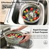 Fresh Fruit Preservation Basin Ceramic Berry Swirl Bowl Auto Washing Vegetable Wash Bowl Colander with Drain Holes Kitchen Produce Cleaner