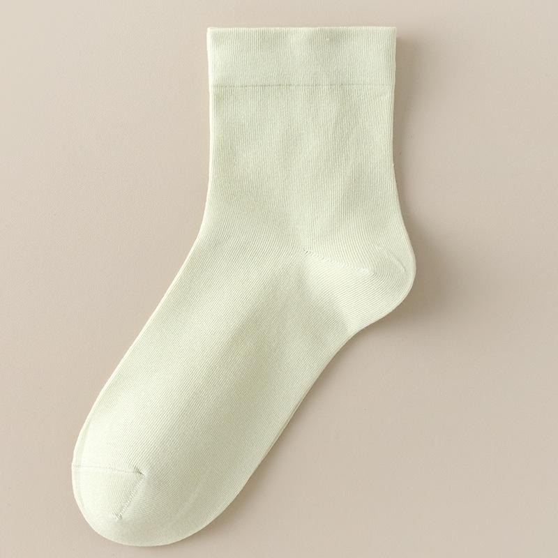 Female Spring and Summer Thin Pure Cotton Sweat Absorption Anti Pilling Pure Color Loose Boneless Tube Socks
