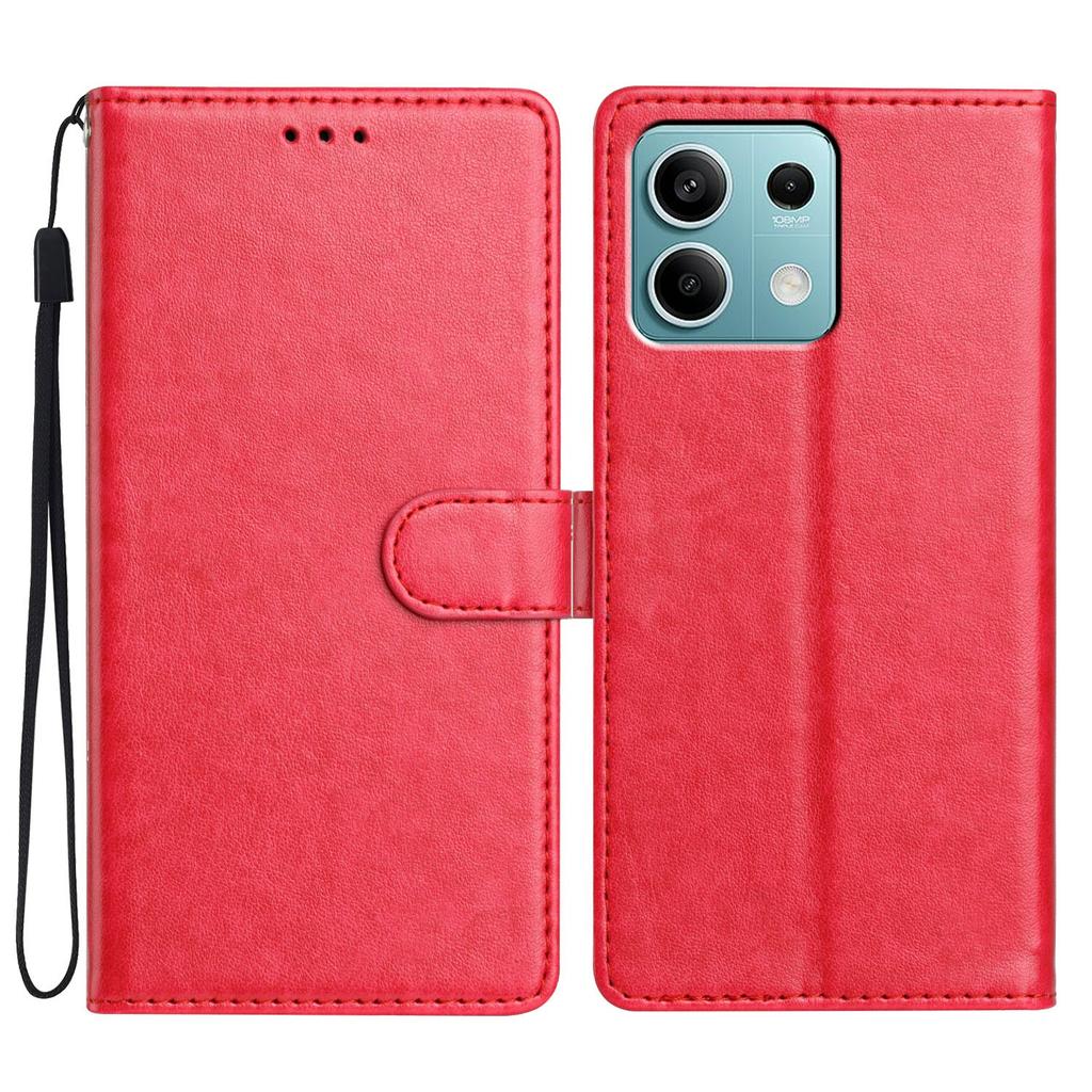For Xiaomi Redmi Note 13 4G Leather Phone Case Wallet Stand Cover with Handy Strap