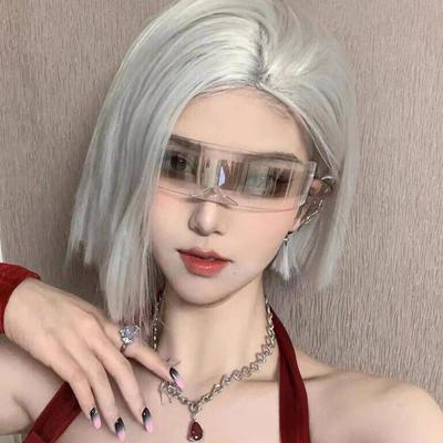 "Futuristic Sci-Fi Sunglasses: Halloween Tech-Inspired Hip-Hop Glasses for Nightclubs - Unisex Eye Masks".
