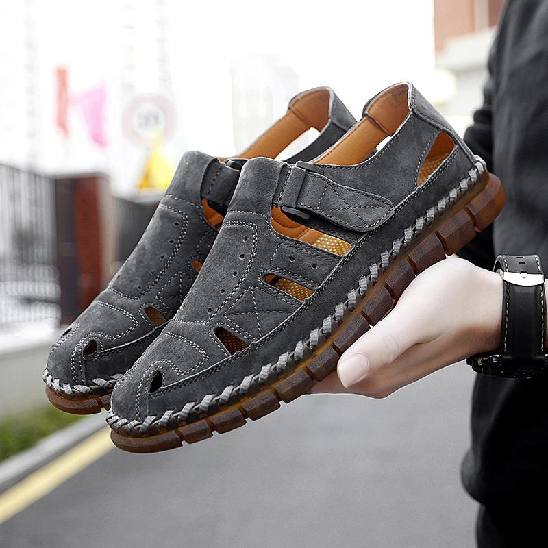 Fashion Summer New High Quality Designer Leather Breathable Comfort Shoes Fashionable Outdoor Men's Casual Handmade Sewn Leather Shoes