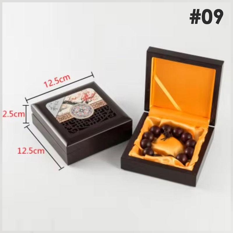 Wooden Buddha Bead Bracelet Jewelry Storage Box Necklace Pendant Ring Box Jewelry Jade Packaging Display Gift Jewelry Box