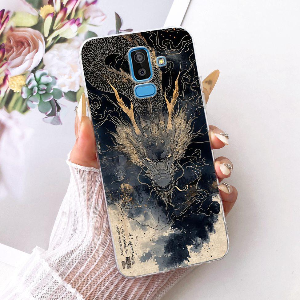 Clear Cover For Samsung J8 2018 Case SM-J810G Cute Cat Fashion Butterfly Funny 2D Painted Casing For Samsung Galaxy J8 2018