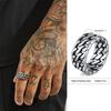 Vintage Ring Man,Stainless Steel Twisted Rope Design Textured Pattern Ring, Men's Zircon