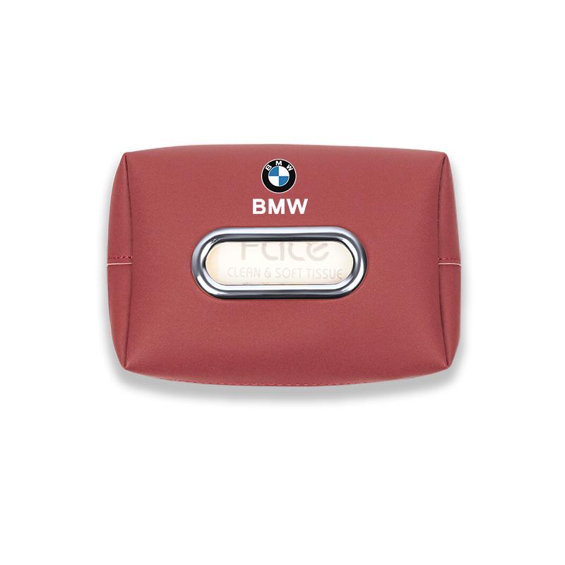 Car Tissue Box Holder Leather Car Armrest Napkin Case Sun Visor Backseat Bag For BMW E46 E87 E91 X5 E70 F11 E30 E90 F20 G20 G30 SK0