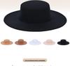 Women's Autumn/Winter Wool Felt Fedora - Large Brim Jazz Hat in French Hepburn Style