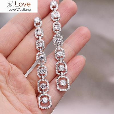 Huitan Estetické Dlhé Visacie Náušnice Pre Ženy Strieborná Farba Luxusná Módna Zasnúbenie Svadobné Ušné Doplnky Nové Šperky