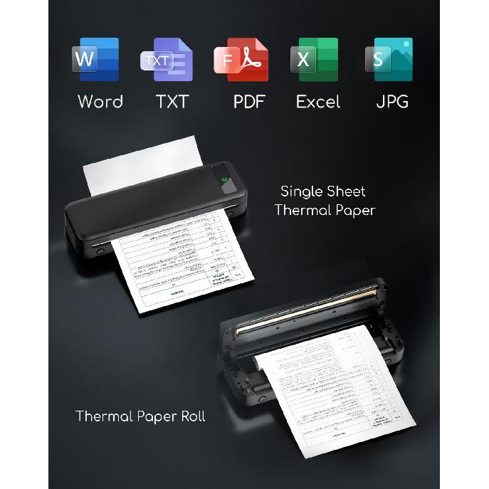 Thermal Paper 8.5" x 11" US Letter Size, 4 Rolls Quick-Dry Thermal Printer Paper, Compatible with A285M A282M A281M M835 M834 M832 Portable Printer