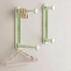 Suction Holder WallMounted Clothes Drying Rack, Retractable Organizer, SpaceSaving Pegs Moon White 2