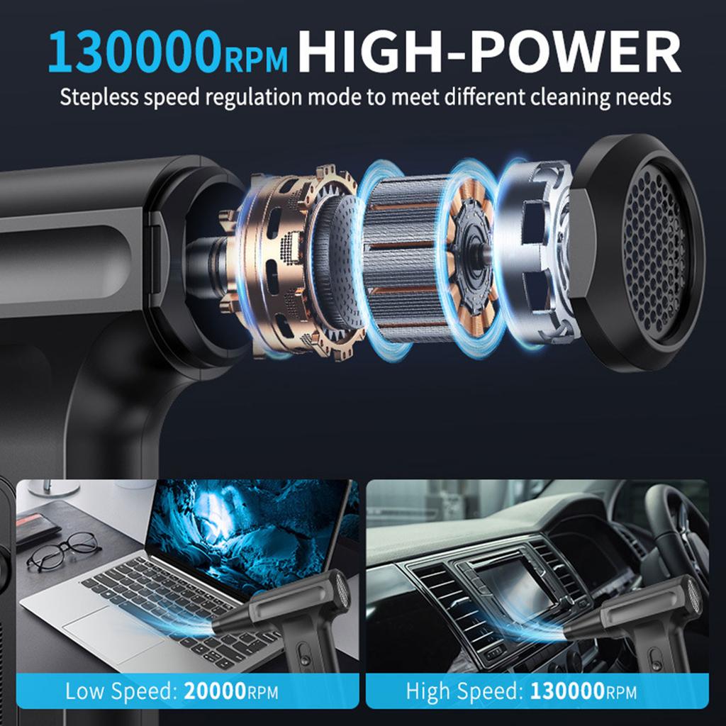 130000RPM USB Charging Blower Fan Perfect For Deep Cleaning Hard To Reach Areas Electronics And Household Items