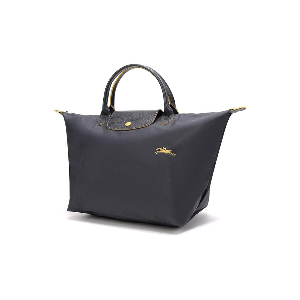 Longchamp Borsa Tote Pieghevole Le Pliage Club 30 Manico Corto Tela di Nylon e Pelle Donna Borsa Tote Grigio Metallico 1623619300
