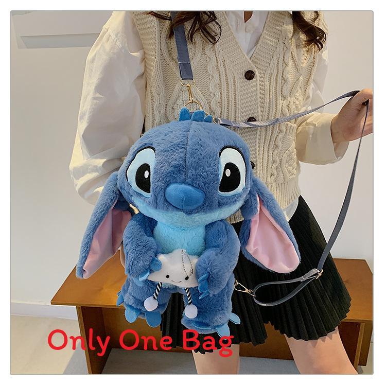 Soft Girls Cartoon Plush Backpack With Zipper Closure For Travel Casual