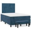 3137717 vidaXL Lit à sommier tapissier et matelas Bleu foncé 120x200cm Velours