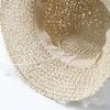 Bucket Hat Women's Summer Hat Lace Bow Straw Sun Hat Fisherman Cap Wide Brim Sunscreen Seaside Holiday Beach Accessories