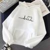 Versatile Plus Size Unisex Casual Hoodie, Minimalist Heart Print Hoodie, Oversized Silhouette Hoodie for Streetwear & Everyday Looks