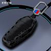 Abs Carbon Fiber Car Key Case Cover Shell For Byd Qin Plusdmi Atto 3 Han Ev Dolphin Durable 4 Buttons Protected Keychain Fob Bag