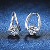 Sterling U-Shaped Earrings With 1ct D-Color Moissanite Women Lightweight Luxury Fashion Jewelry