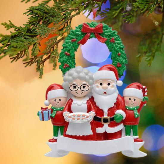 Christmas Pendant Santa Claus Family Hanging Pendant Classic Colors Family Theme Festive Atmosphere Decor