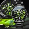 OLEVS Creative Wheel Men's Luxury Watch Waterproof Rotary Sport Car Rim Watch Luminous Fashion Quartz Wristwatches