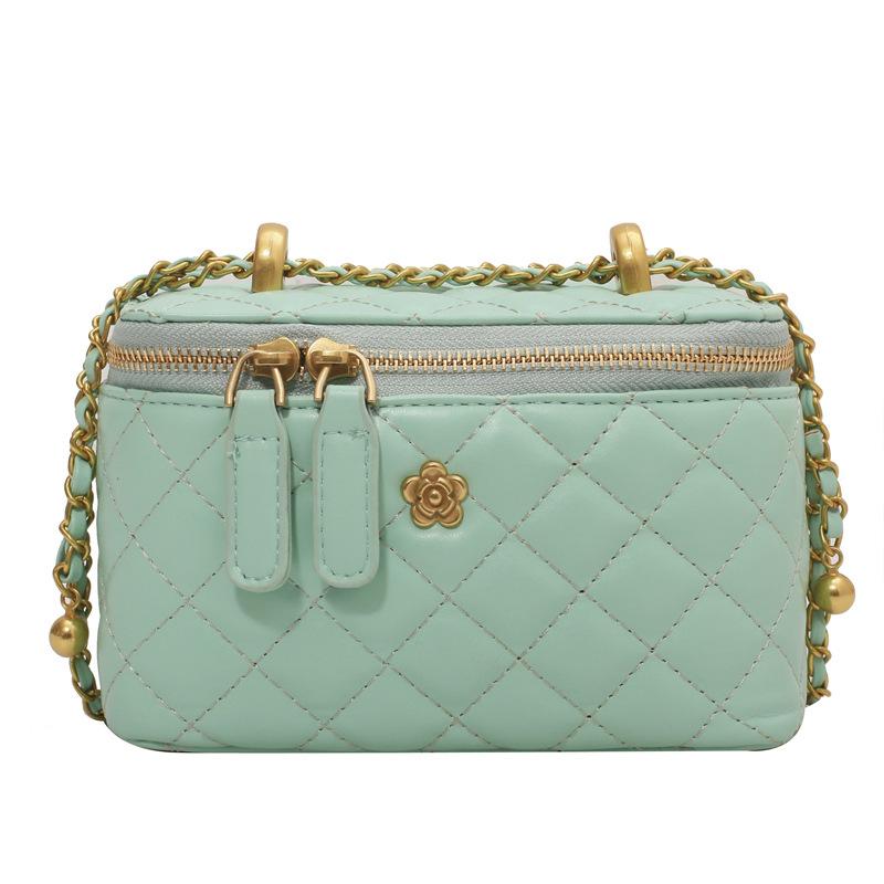 

Популярная модная легкая роскошная маленькая сумка-коробка с ромбовидной цепочкой в стиле маленького ароматного ветра, женская сумка-мессенджер в передовом стиле для поездок на работу