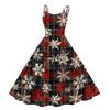 Children's Fashion Casual Christmas Print Sexy Off-the-shoulder Punk Retro Dress