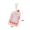 Acrylic Kpop Photocard Holder Keychain 3 Inch Cake Dessert Shape Campus Card Protective Case Transparent