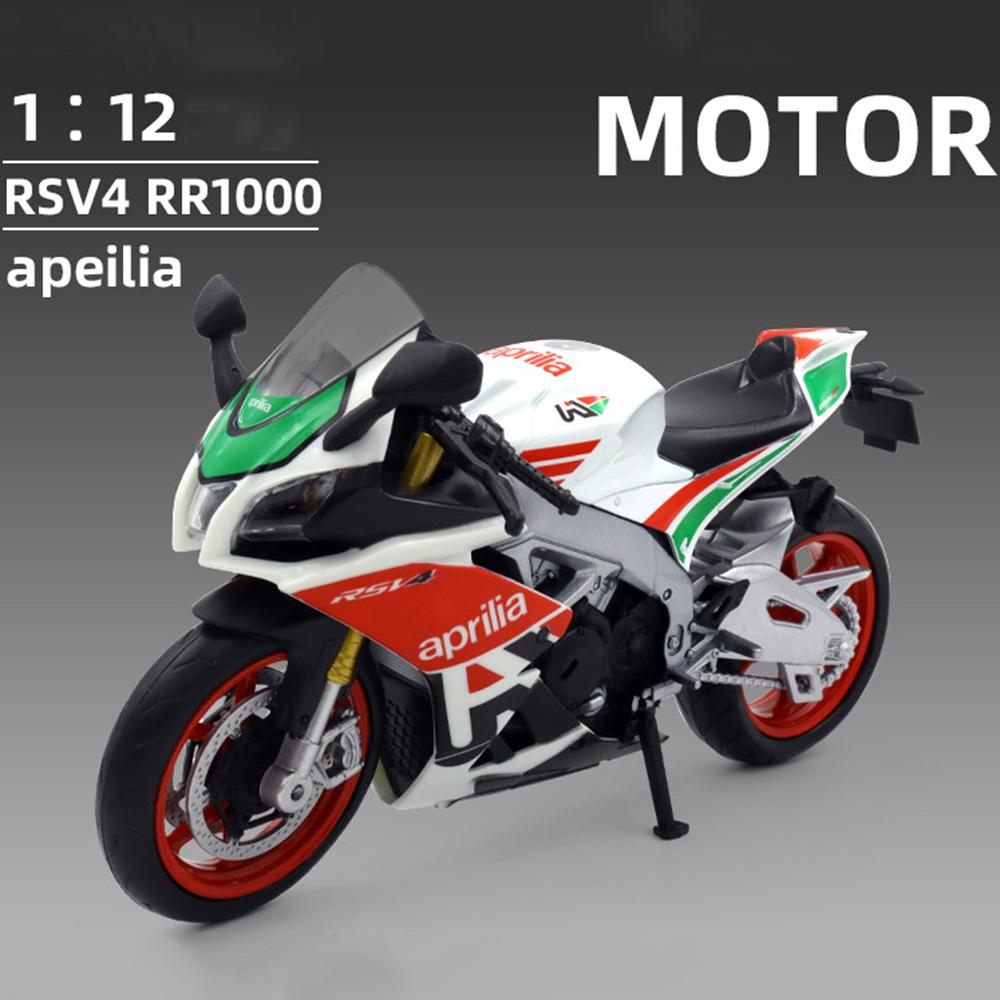 1:12 Aprilia Rsv4 Suzuki Gsx R1000r Alloy Motorcycle Model Diecast Car Toy Front Wheel Steering Miniature Cars Collect Ornaments
