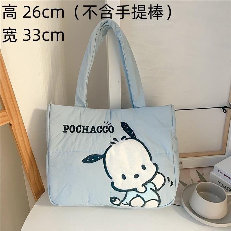 Cute Down Cloth Handbag Women's New Daily Commuting Large-capacity Tote Bag Cotton-filled Cartoon Shoulder Bag