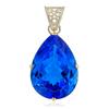 104.95 Ct CERTIFIED Pear 925 Sterling Silver Gemstone Blue Sapphire Pendant AI-85-NS
