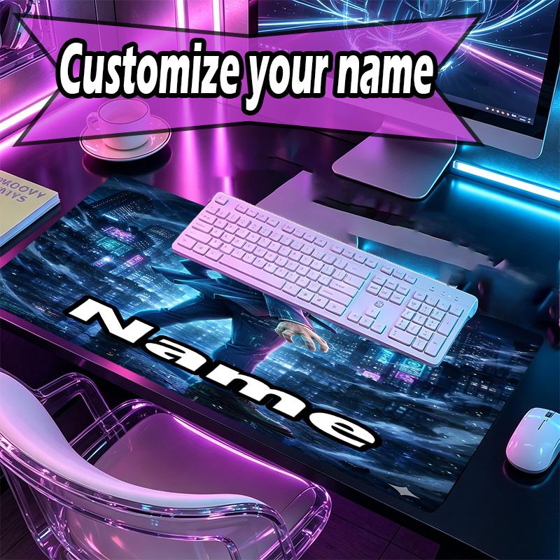 Custom Name Personalized Detective Conan Pattern Mousepad, Laptop PC Desk Mat, Decorative Desk Mat for Home Keyboard Pad Gift
