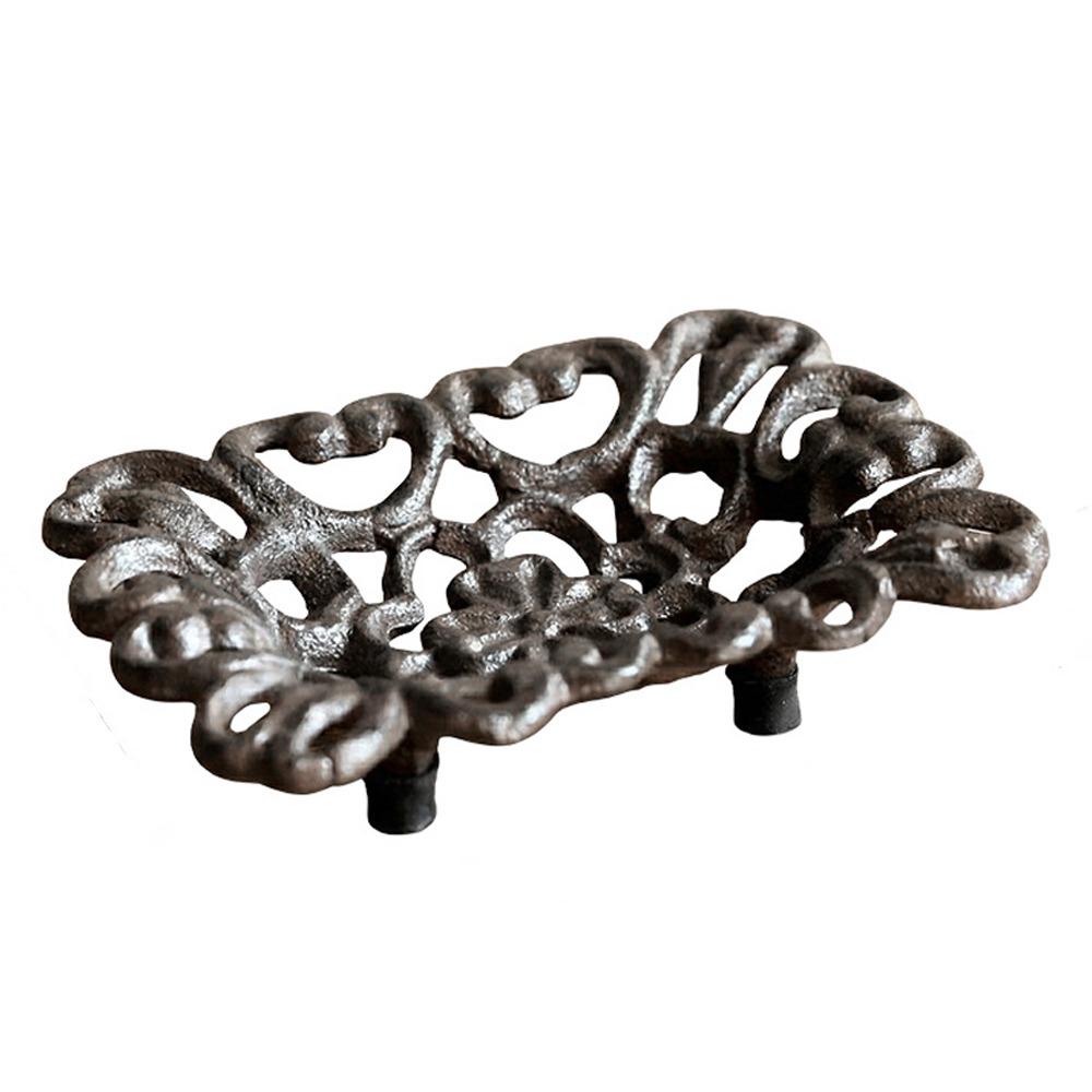 

Vintage Soap Drying Rack Hollow Flower Pattern Soap Storage Tray Soap Organizer Balcony Display Style A