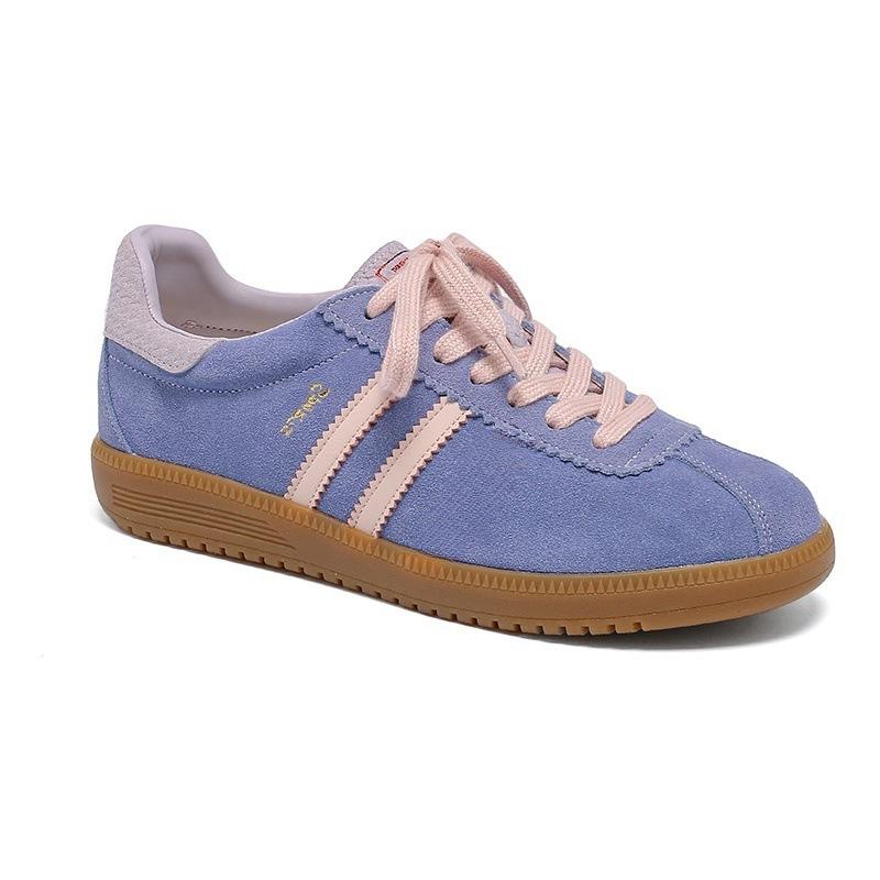 Leather Retro Yellow German Training Shoes Women's 2025 New Inner Height Increase Casual Sports Shoes Low-top Versatile Forrest Gump Board Shoes