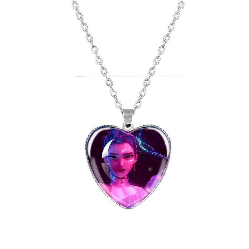 Kpop Demon Hunters Peach Heart Necklace: Anime-Inspired Jewelry for Fans